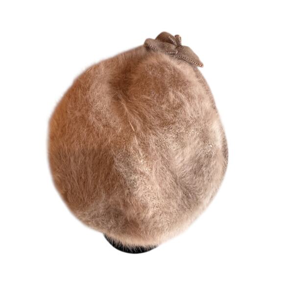 Anthony Maxwell Wool & Fur Cloche Hat Taupe Mushroom - Picture 4 of 5